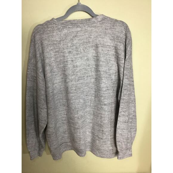 Bershka V-Neck Oversized Sweater Sz. Med light Gray NWT Comfy Oversized Fit - Picture 5 of 14